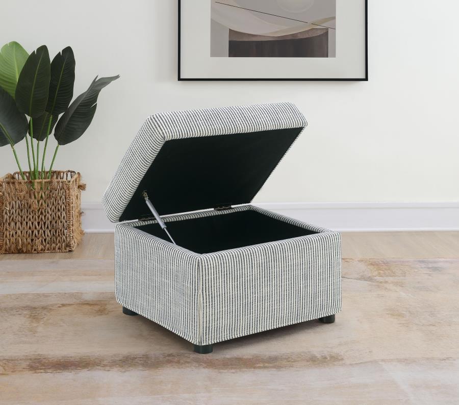 Winter - Upholstered Hydraulic Lift Top Storage Ottoman - Gray Storage Ottoman modern furniture Contempo Furniture