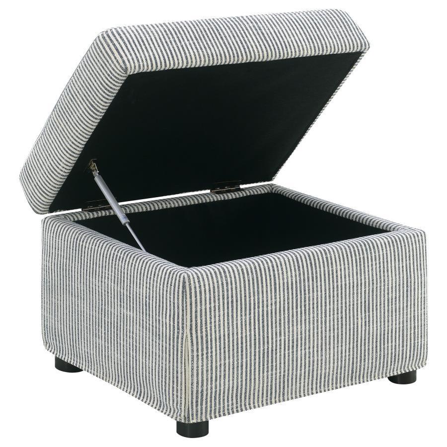 Winter - Upholstered Hydraulic Lift Top Storage Ottoman - Gray Storage Ottoman modern furniture Contempo Furniture