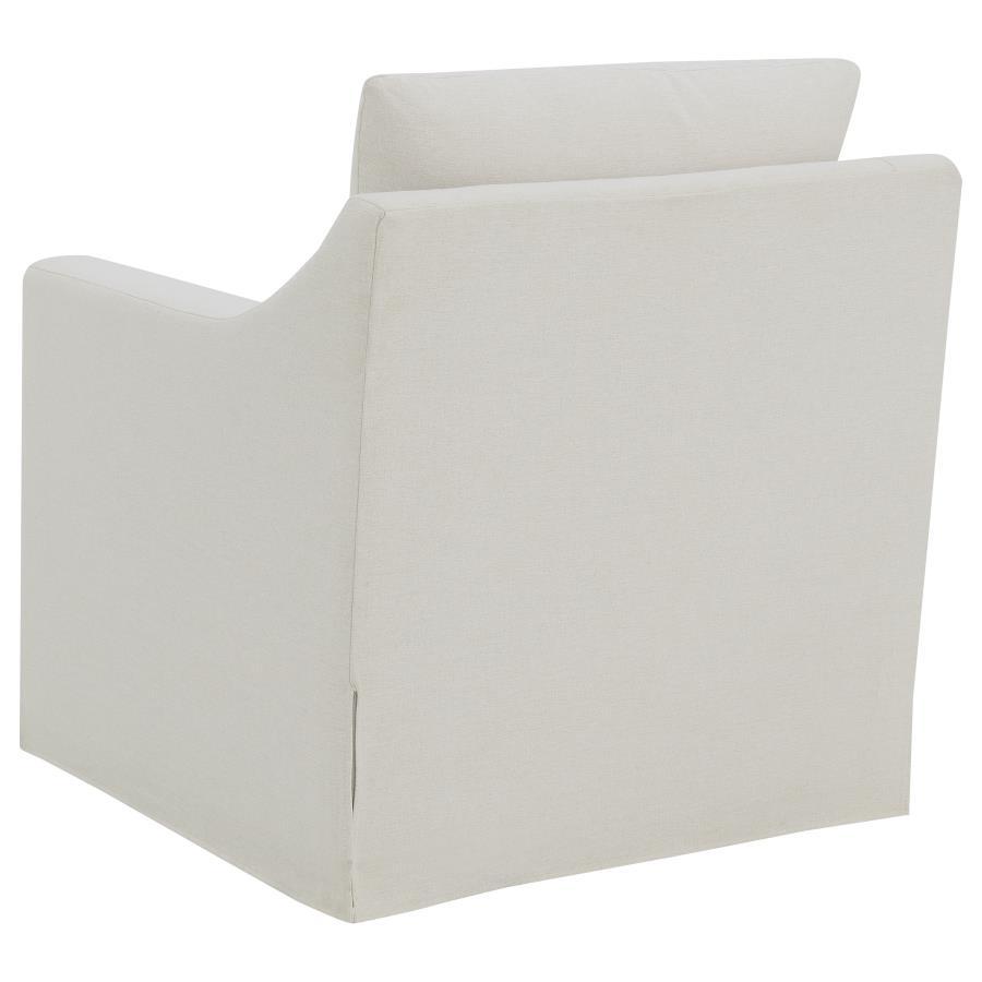 Winter - Upholstered Sloped Arm Accent Swivel Chair - Beige Swivel Chair modern furniture Contempo Furniture