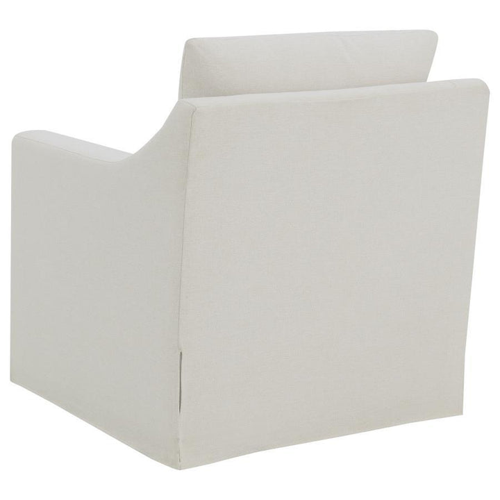 Winter - Upholstered Sloped Arm Accent Swivel Chair - Beige Swivel Chair modern furniture Contempo Furniture