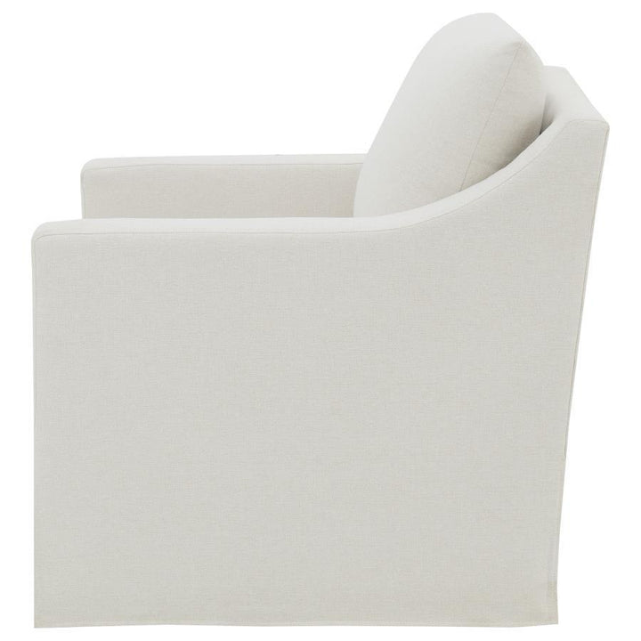 Winter - Upholstered Sloped Arm Accent Swivel Chair - Beige Swivel Chair modern furniture Contempo Furniture