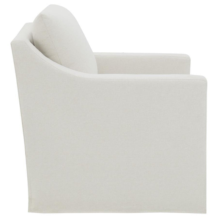 Winter - Upholstered Sloped Arm Accent Swivel Chair - Beige Swivel Chair modern furniture Contempo Furniture
