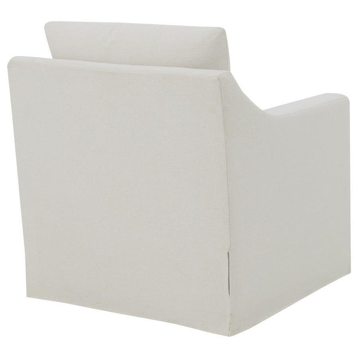 Winter - Upholstered Sloped Arm Accent Swivel Chair - Beige Swivel Chair modern furniture Contempo Furniture