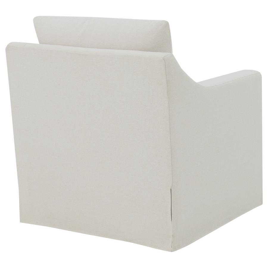 Winter - Upholstered Sloped Arm Accent Swivel Chair - Beige Swivel Chair modern furniture Contempo Furniture