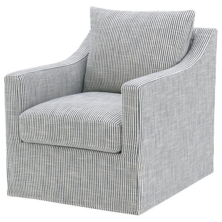 Winter - Upholstered Sloped Arm Accent Swivel Chair - Gray Swivel Chair modern furniture Contempo Furniture