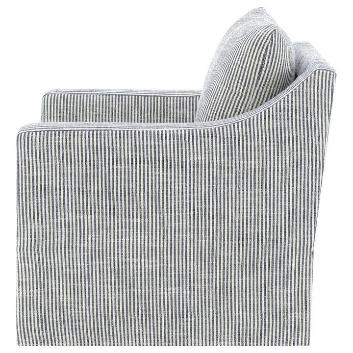 Winter - Upholstered Sloped Arm Accent Swivel Chair - Gray Swivel Chair modern furniture Contempo Furniture