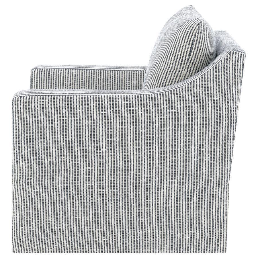 Winter - Upholstered Sloped Arm Accent Swivel Chair - Gray Swivel Chair modern furniture Contempo Furniture