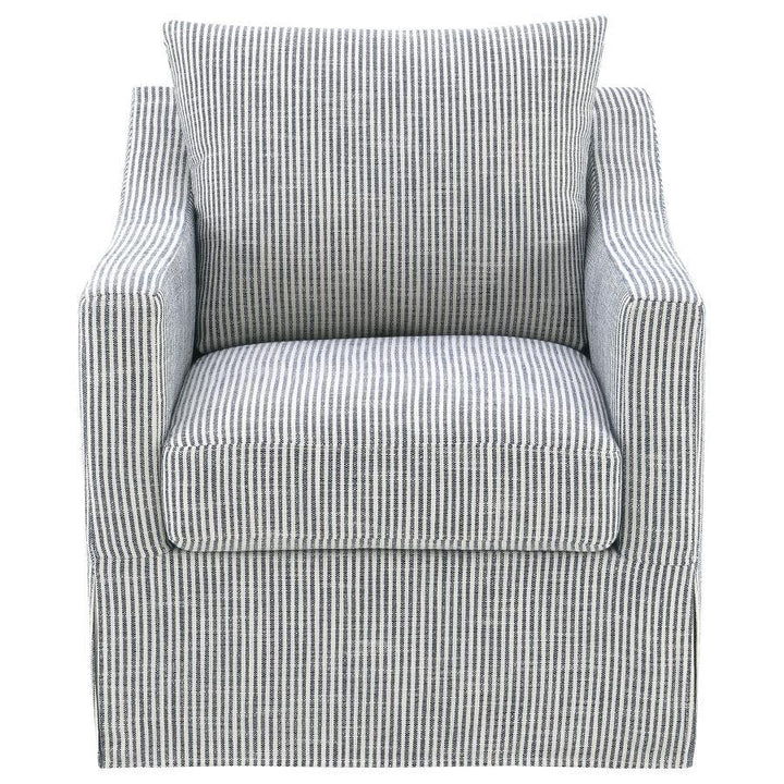 Winter - Upholstered Sloped Arm Accent Swivel Chair - Gray Swivel Chair modern furniture Contempo Furniture