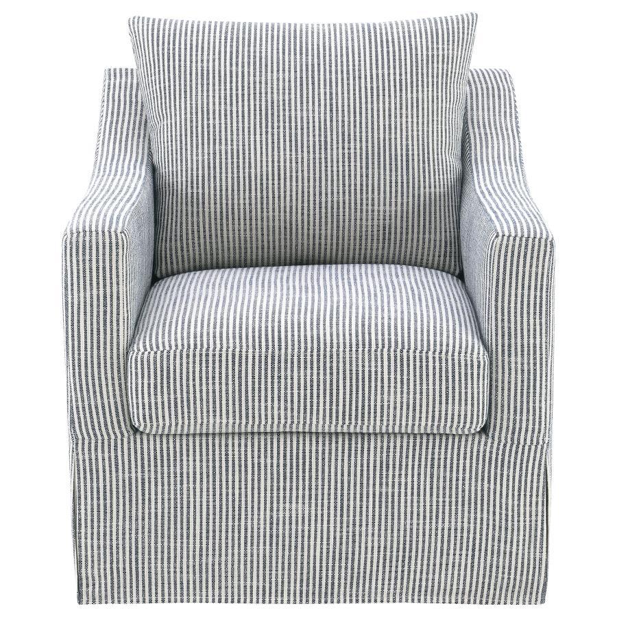 Winter - Upholstered Sloped Arm Accent Swivel Chair - Gray Swivel Chair modern furniture Contempo Furniture