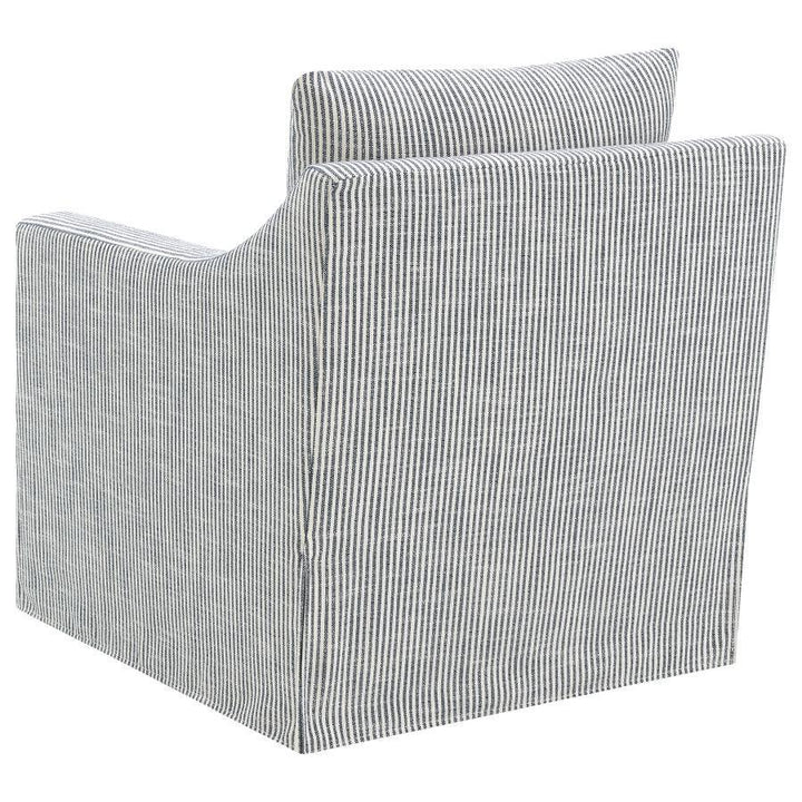 Winter - Upholstered Sloped Arm Accent Swivel Chair - Gray Swivel Chair modern furniture Contempo Furniture