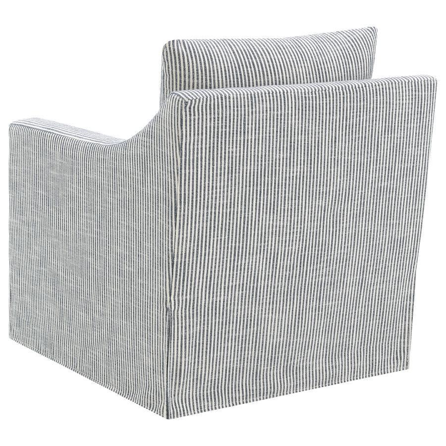 Winter - Upholstered Sloped Arm Accent Swivel Chair - Gray Swivel Chair modern furniture Contempo Furniture