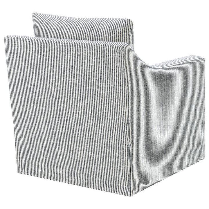 Winter - Upholstered Sloped Arm Accent Swivel Chair - Gray Swivel Chair modern furniture Contempo Furniture
