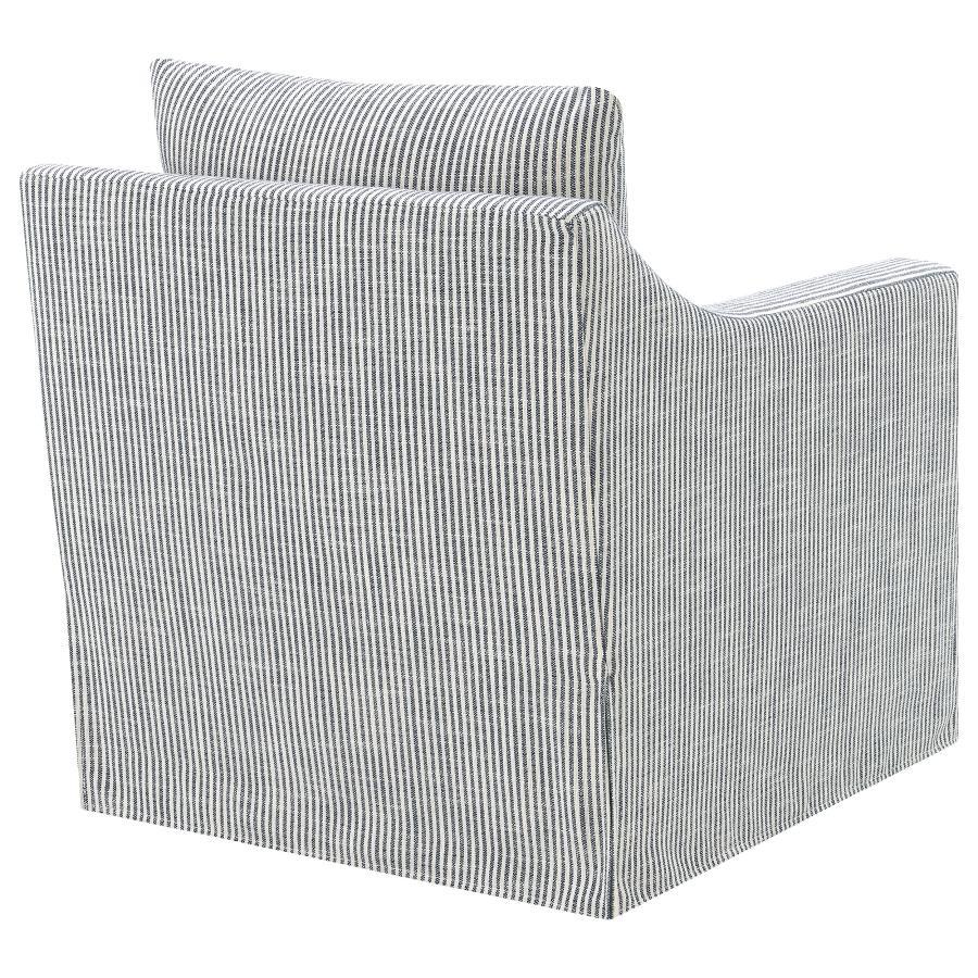 Winter - Upholstered Sloped Arm Accent Swivel Chair - Gray Swivel Chair modern furniture Contempo Furniture