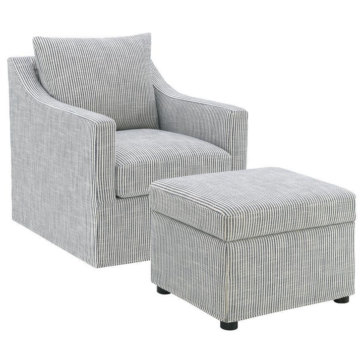 Winter - Upholstered Sloped Arm Accent Swivel Chair - Gray Swivel Chair modern furniture Contempo Furniture