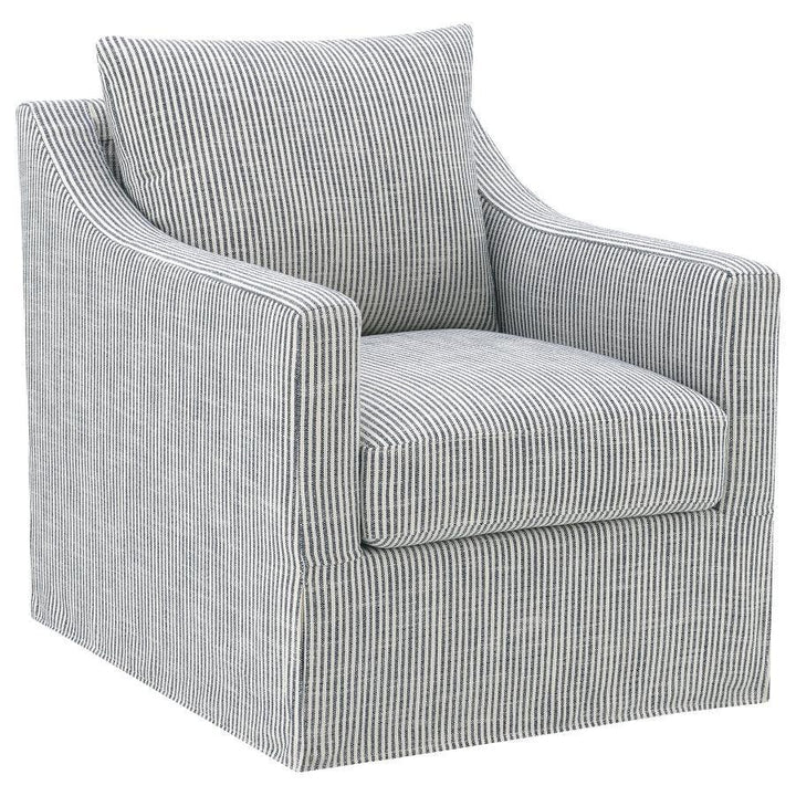 Winter - Upholstered Sloped Arm Accent Swivel Chair - Gray Swivel Chair modern furniture Contempo Furniture