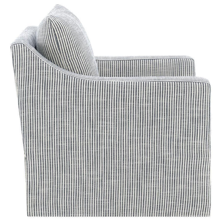 Winter - Upholstered Sloped Arm Accent Swivel Chair - Gray Swivel Chair modern furniture Contempo Furniture