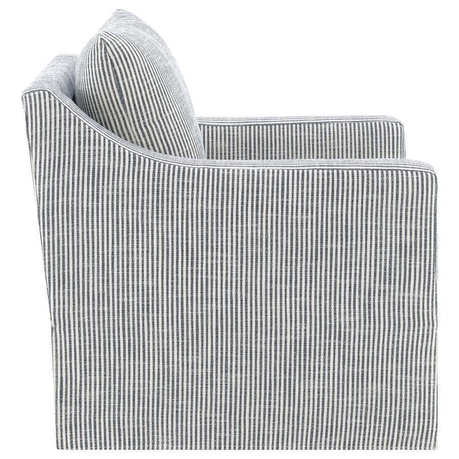 Winter - Upholstered Sloped Arm Accent Swivel Chair - Gray Swivel Chair modern furniture Contempo Furniture