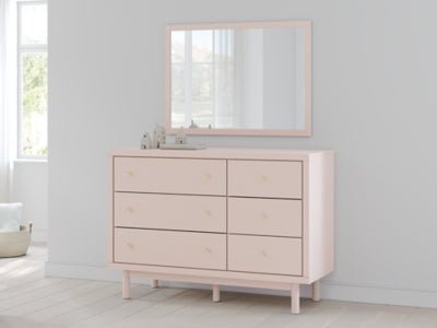 Wistenpine Dresser and Mirror - Pink Dresser & Mirror modern furniture Contempo Furniture
