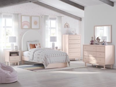 Wistenpine Dresser and Mirror - Pink Dresser &amp; Mirror modern furniture Contempo Furniture