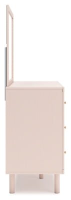 Wistenpine Dresser and Mirror - Pink Dresser &amp; Mirror modern furniture Contempo Furniture