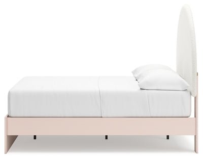 Wistenpine Full Upholstered Panel Bed - Pink Upholstered Bed modern furniture Contempo Furniture