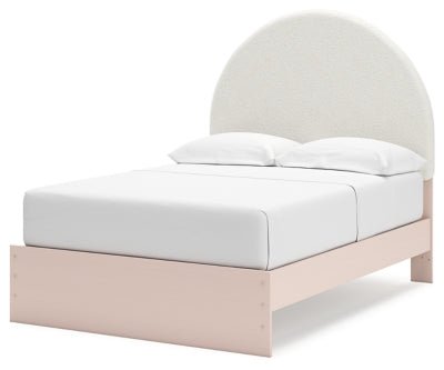 Wistenpine Full Upholstered Panel Bed - Pink Upholstered Bed modern furniture Contempo Furniture
