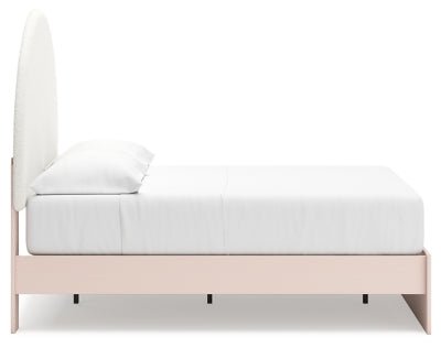 Wistenpine Full Upholstered Panel Bed - Pink Upholstered Bed modern furniture Contempo Furniture