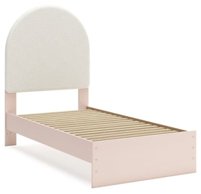 Wistenpine Twin Upholstered Panel Bed - Pink Upholstered Bed modern furniture Contempo Furniture