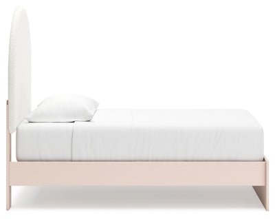 Wistenpine Twin Upholstered Panel Bed - Pink Upholstered Bed modern furniture Contempo Furniture