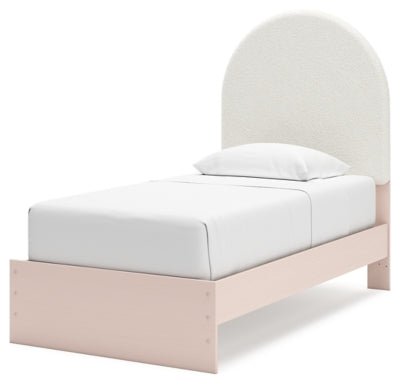 Wistenpine Twin Upholstered Panel Bed - Pink Upholstered Bed modern furniture Contempo Furniture
