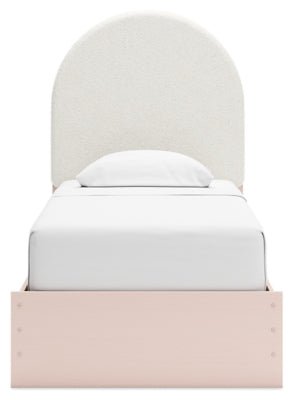Wistenpine Twin Upholstered Panel Bed - Pink Upholstered Bed modern furniture Contempo Furniture
