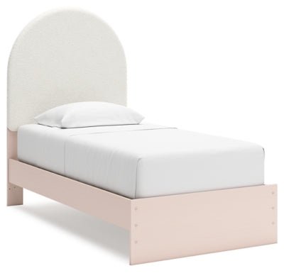 Wistenpine Twin Upholstered Panel Bed - Pink Upholstered Bed modern furniture Contempo Furniture
