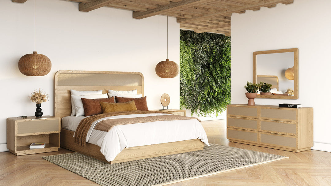 Gavin - Modern Natural Ash + Rattan Dresser
