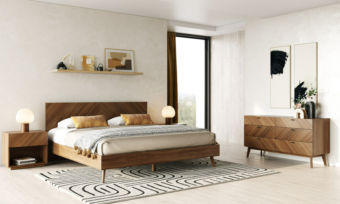 Kamela -Modern Walnut Bedroom Set