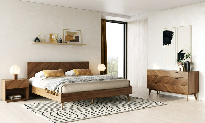 Kamela -Modern Walnut Bedroom Set