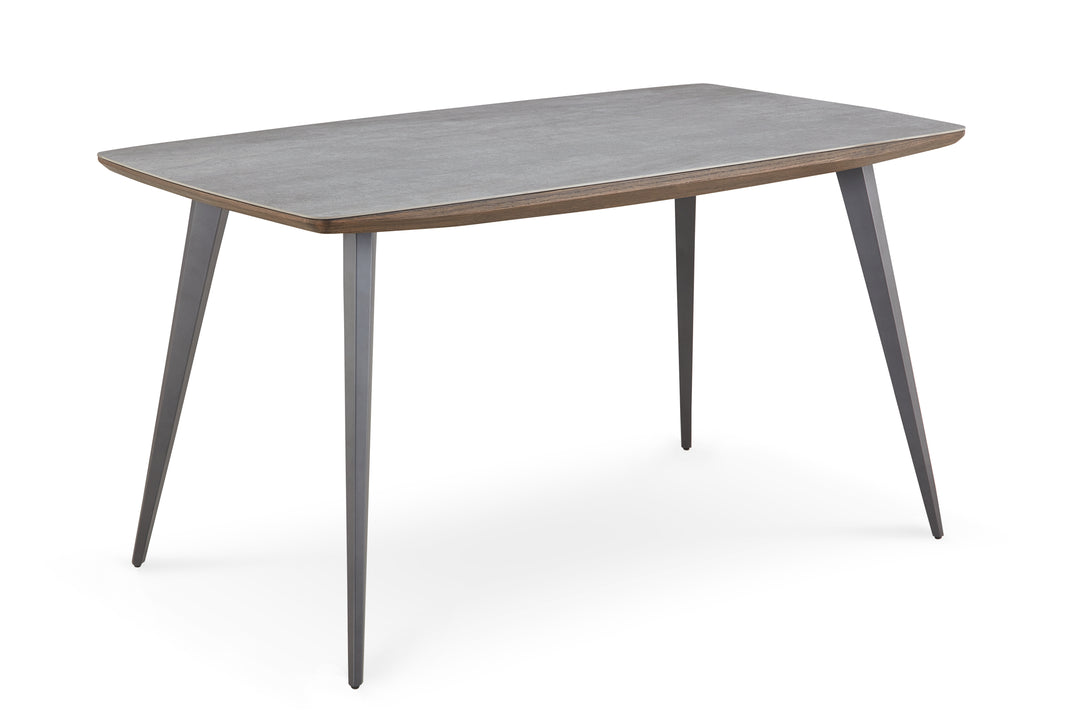 Modus Furniture Lgld60 Tiago Wood Frame Dining Table In Gray Stone And Black Metal