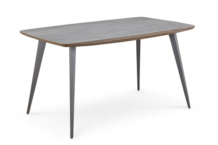 Modus Furniture Lgld60 Tiago Wood Frame Dining Table In Gray Stone And Black Metal