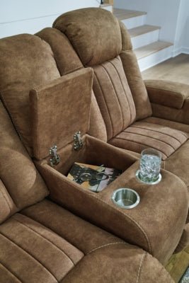 Wolfridge Power Reclining Loveseat - Dark Brown Reclining Loveseat modern furniture Contempo Furniture