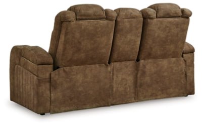 Wolfridge Power Reclining Loveseat - Dark Brown Reclining Loveseat modern furniture Contempo Furniture