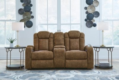 Wolfridge Power Reclining Loveseat - Dark Brown Reclining Loveseat modern furniture Contempo Furniture