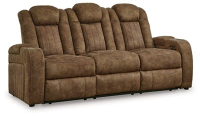 Wolfridge Power Reclining Sofa - Dark Brown Reclining Sofa modern furniture Contempo Furniture