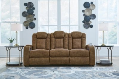 Wolfridge Power Reclining Sofa - Dark Brown Reclining Sofa modern furniture Contempo Furniture
