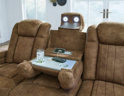 Wolfridge Power Reclining Sofa - Dark Brown Reclining Sofa modern furniture Contempo Furniture
