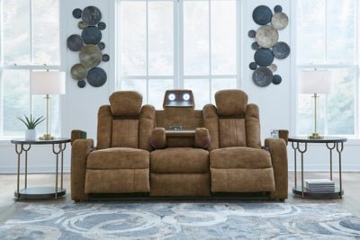 Wolfridge Power Reclining Sofa - Dark Brown Reclining Sofa modern furniture Contempo Furniture