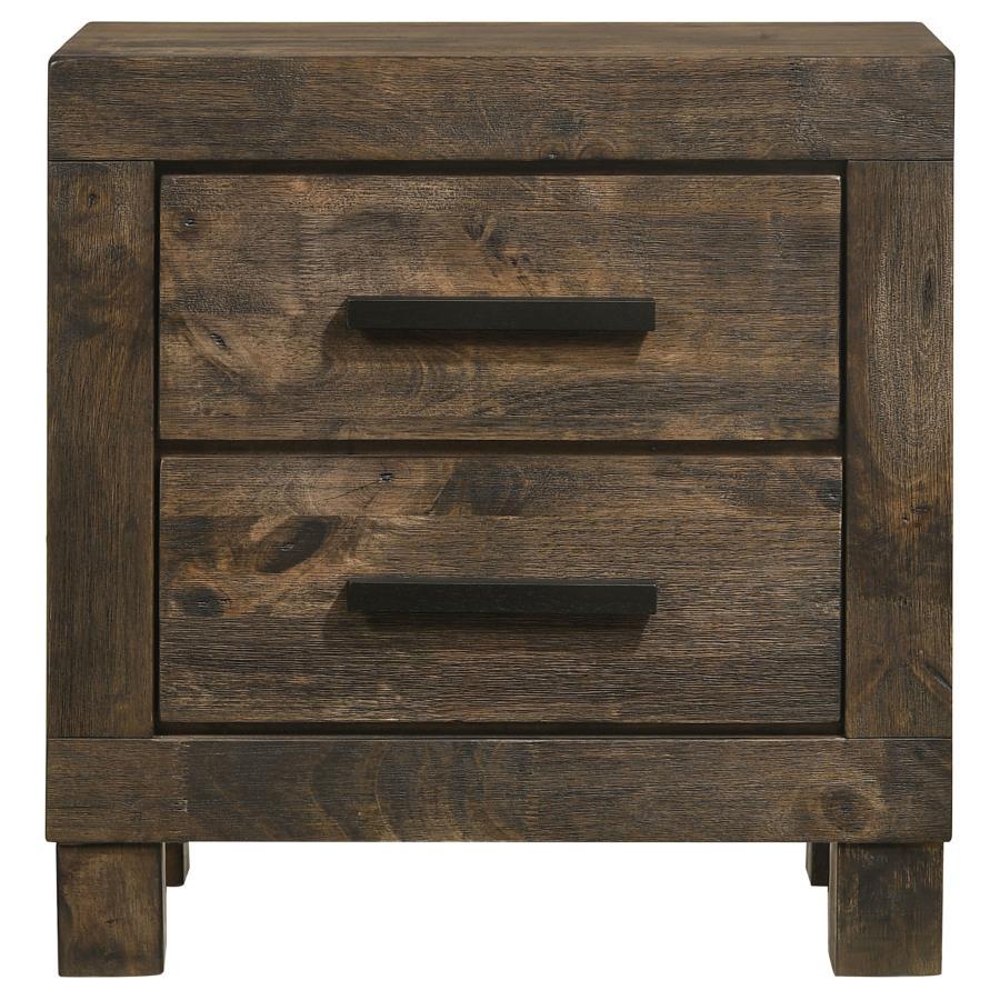 Woodmont - 2 - Drawer Nightstand - Rustic Golden Brown Accent Nightstand modern furniture Contempo Furniture