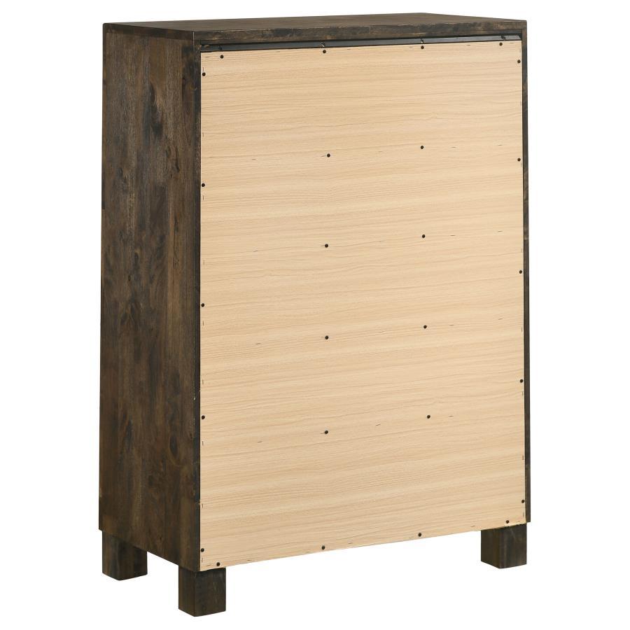 Woodmont - 5 - Drawer Bedroom Chest - Rustic Golden Brown Accent Chest modern furniture Contempo Furniture