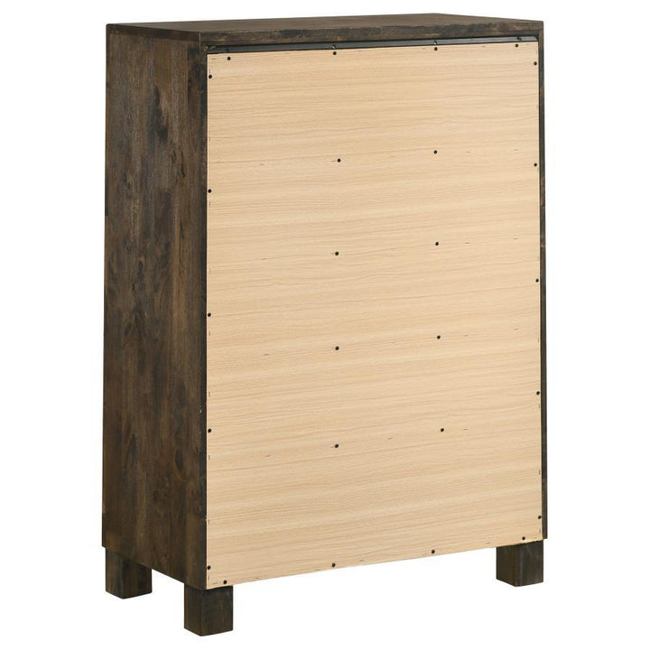 Woodmont - 5 - Drawer Bedroom Chest - Rustic Golden Brown Accent Chest modern furniture Contempo Furniture