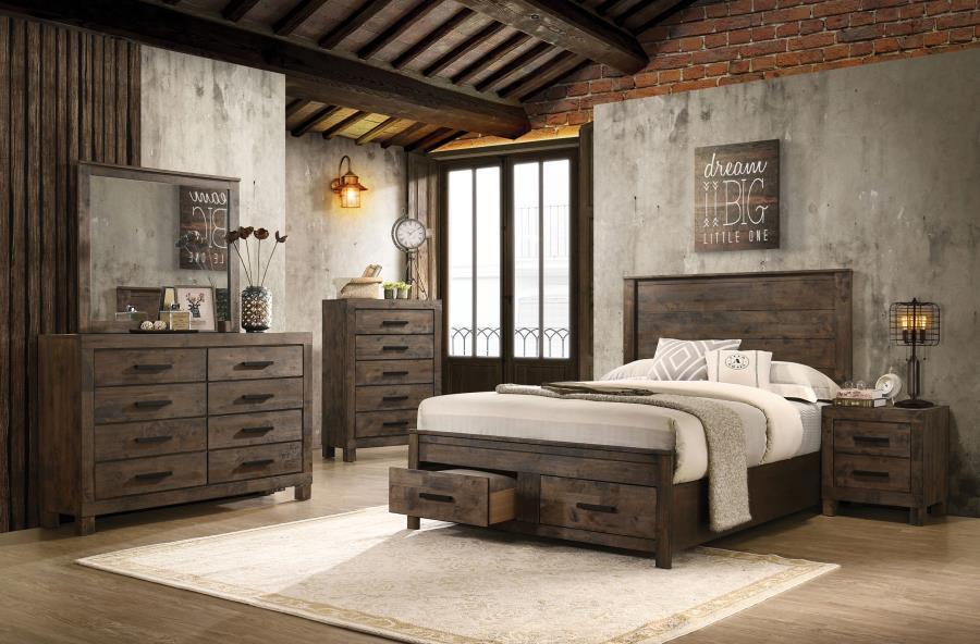 Woodmont - 5 - Drawer Bedroom Chest - Rustic Golden Brown Accent Chest modern furniture Contempo Furniture