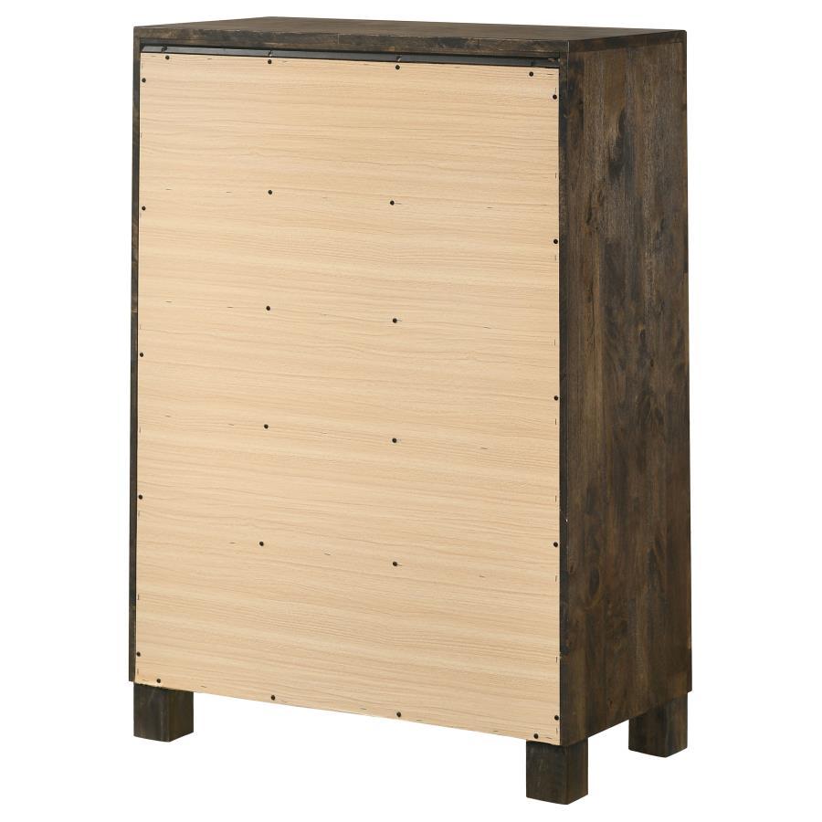 Woodmont - 5 - Drawer Bedroom Chest - Rustic Golden Brown Accent Chest modern furniture Contempo Furniture