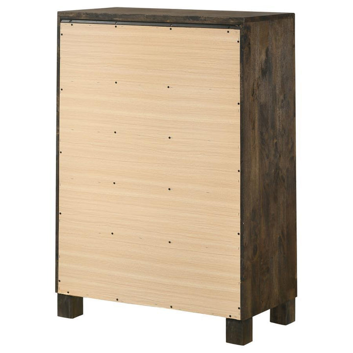 Woodmont - 5 - Drawer Bedroom Chest - Rustic Golden Brown Accent Chest modern furniture Contempo Furniture